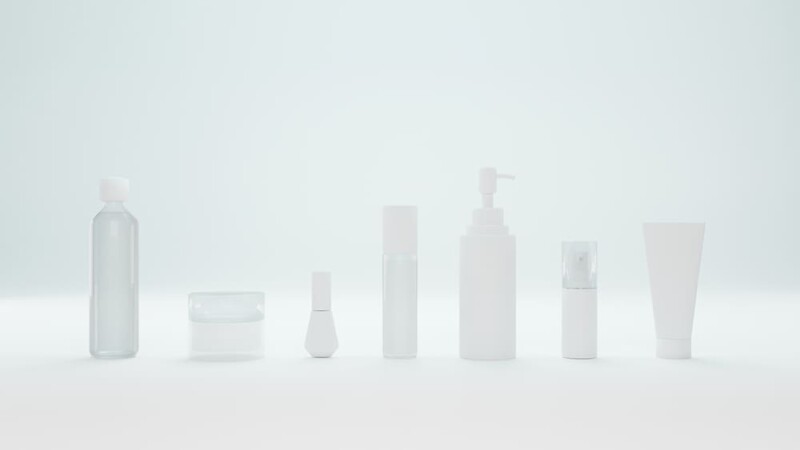 化粧品の容器が並んでいる写真