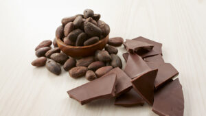 カカオニブとチョコレートの写真