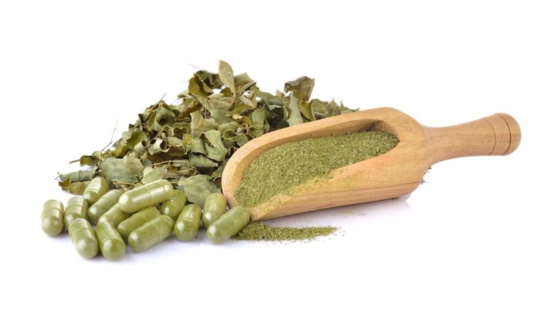 乾燥モリンガと粉末・カプセルの写真