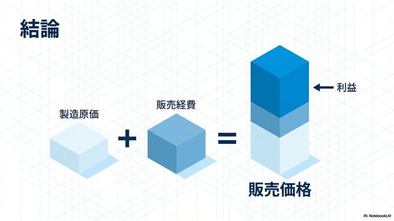「結論」の文字と各費用の棒グラフの写真