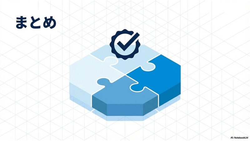 「まとめ」の文字とブロックがはまっている写真