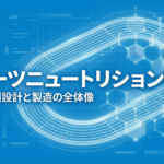 スポーツニュートリションOEM　目的別企画設計と製造の全体像と書いたテキストと陸上トラックと化学式のイラストの写真